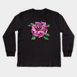 Pink rose Kids Long Sleeve T-Shirt